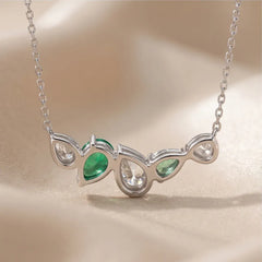 2.20 CT Pear Emerald & Diamond Pendant