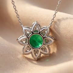 1.55 CT Round-Cut Emerald Pendant