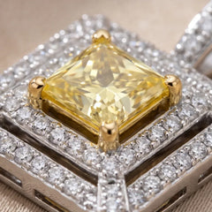 1.55 CT Princess-Cut Two-Tone Pendant