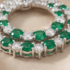 4.52 CT Round & Pear-Cut Emerald Pendant