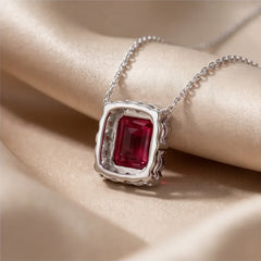 3.56 CT Emerald-Cut Ruby Pendant
