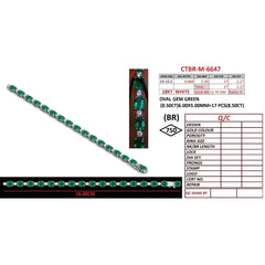 9.67 CT Round Diamond & Oval Emerald Tennis Bracelet