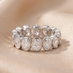 4.20 CT Oval Bezel Diamond Full Eternity Ring