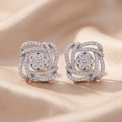 1.46 CT Round Diamond Swirl Studs