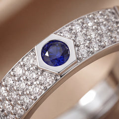 0.67 CT Round Sapphire & Diamond Full Eternity Ring