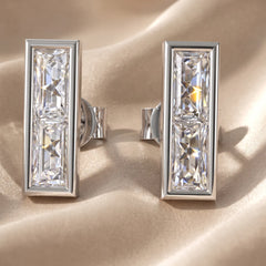 0.20 CT Framed Baguette Diamond Studs