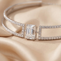10.40 CT Emerald-cut & Round Diamond Collar Necklace