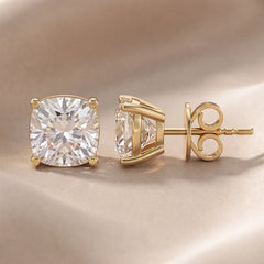 3 CT Cushion Square Diamond Stud Earrings