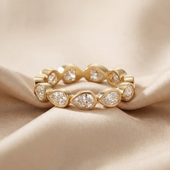 1.87 CT East-West Pear Bezel Diamond Full Eternity Ring