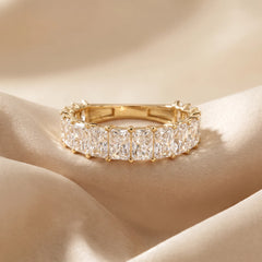 3.20 CT Radiant Diamond Half Eternity Ring