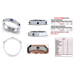 0.67 CT Round Sapphire & Diamond Full Eternity Ring