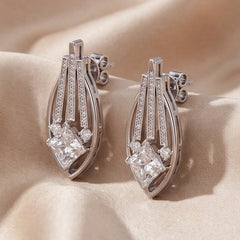 3.33 CT Princess-Cut Diamond Earrings