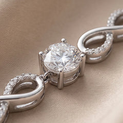 1.21 CT Round Diamond Triple Infinity Station Bracelet