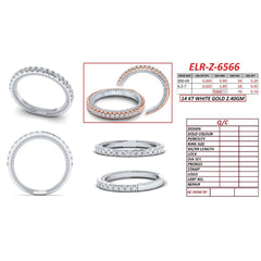 0.74 CT Pavé Set Milgrain Detail Half-Eternity Ring