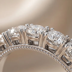 0.74 CT Pavé Set Milgrain Detail Half-Eternity Ring