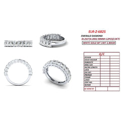 3 CT Emerald Diamond Half-Eternity Ring