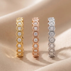 1.09 CT Diamond Hexagon Stackable Band Set
