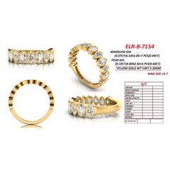 1.09 CT Marquise & Pear Diamond Half Eternity Ring