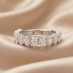 2.80 CT Oval Diamond Half Eternity Ring