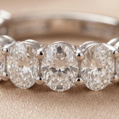 2.80 CT Oval Diamond Half Eternity Ring
