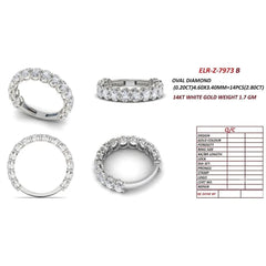 2.80 CT Oval Diamond Half Eternity Ring