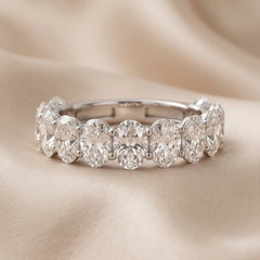 3.90 CT Oval Diamond Half Eternity Ring