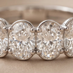 3.90 CT Oval Diamond Half Eternity Ring