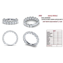 3.90 CT Oval Diamond Half Eternity Ring