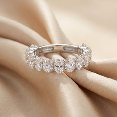 3.90 CT Oval Diamond Half Eternity Ring