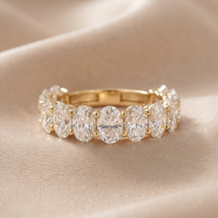 3.90 CT Oval Diamond Half Eternity Ring