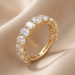3.90 CT Oval Diamond Half Eternity Ring