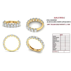 3.90 CT Oval Diamond Half Eternity Ring