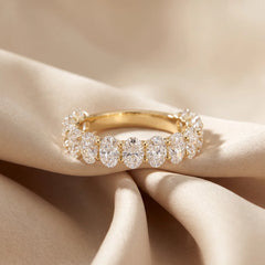 3.90 CT Oval Diamond Half Eternity Ring