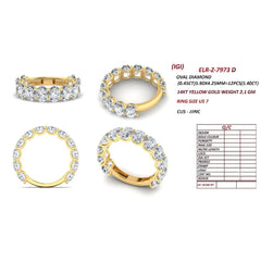 5.40 CT Oval Diamond Half Eternity Ring