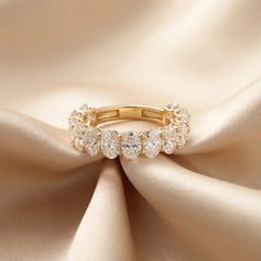 5.40 CT Oval Diamond Half Eternity Ring