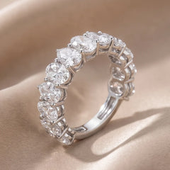 3.15 CT Oval & Pear Diamond Half Eternity Ring