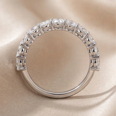3.15 CT Oval & Pear Diamond Half Eternity Ring