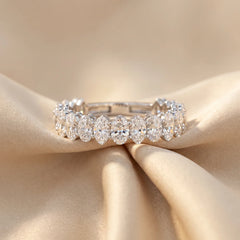2.08 CT Pear & Oval Diamond Half Eternity Ring