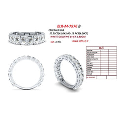 4 CT Emerald-cut Diamond Half Eternity Ring