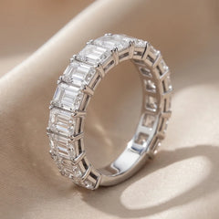 4 CT Emerald-cut Diamond Half Eternity Ring