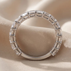 4 CT Emerald-cut Diamond Half Eternity Ring