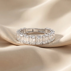 4 CT Emerald-cut Diamond Half Eternity Ring