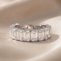 4.9 CT Emerald-cut Diamond Half Eternity Ring