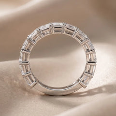 4.9 CT Emerald-cut Diamond Half Eternity Ring