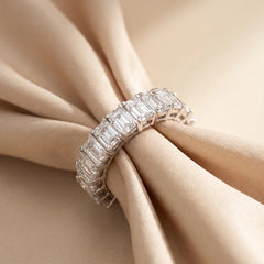 4.9 CT Emerald-cut Diamond Half Eternity Ring