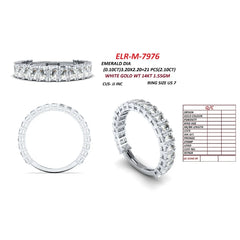 2.10 CT Emerald-cut Diamond Half Eternity Ring
