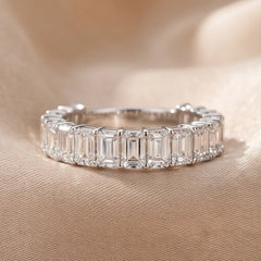 2.10 CT Emerald-cut Diamond Half Eternity Ring
