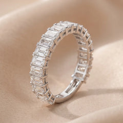 2.10 CT Emerald-cut Diamond Half Eternity Ring