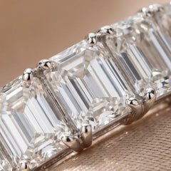 2.10 CT Emerald-cut Diamond Half Eternity Ring