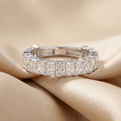2.85 CT Radiant-Cut  Diamond Half Eternity Ring